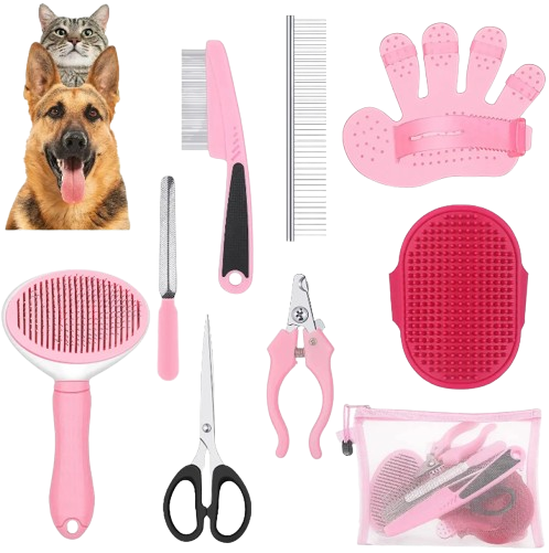 The Pawsome Boutique 9-piece set of dog grooming supplies